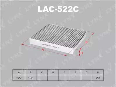 LAC-522C LYNXauto ФИЛЬТР САЛОНА