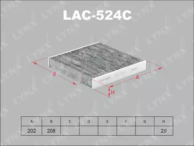 Фильтр воздушный салонный угольный LYNXAUTO LAC-524C