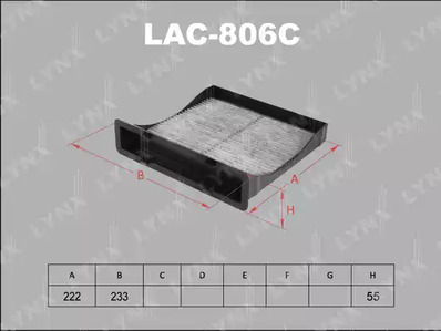 Фильтр воздушный салонный угольный LYNXAUTO LAC-806C