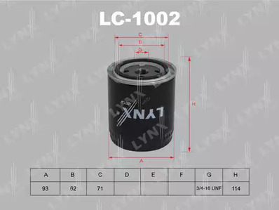 LC-1002 LYNXauto Масляный фильтр