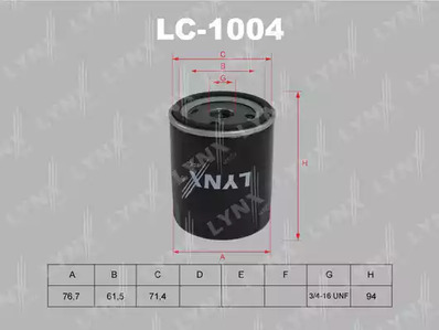 LC-1004 LYNXauto Масляный фильтр