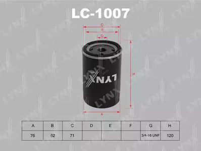 LC-1007 LYNXAUTO Масляный фильтр