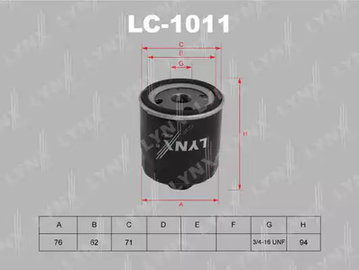 Масляный фильтр LYNXAUTO LC-1011