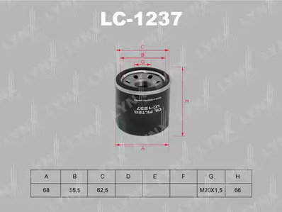 LC-1237 LYNXAUTO Масляный фильтр