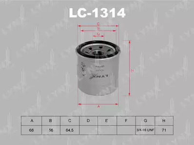 Масляный фильтр LYNXauto LC-1314