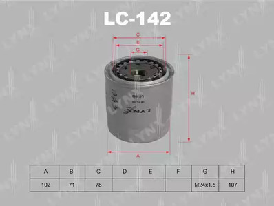 Масляный фильтр LYNXAUTO LC-142