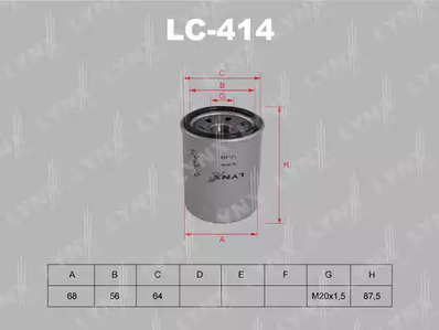 LC-414 LYNXAUTO Масляный фильтр