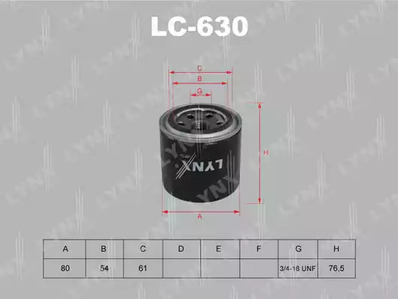 Масляный фильтр LYNXauto LC-630