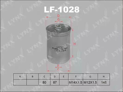 LF-1028 LYNXauto ФИЛЬТР ТОПЛИВНЫЙ