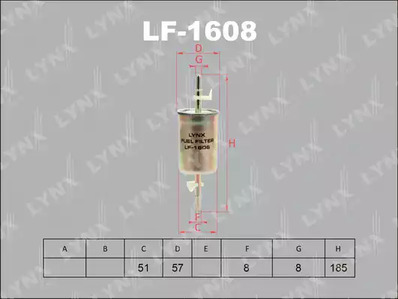 LF-1608 LYNXAUTO ФИЛЬТР ТОПЛИВНЫЙ