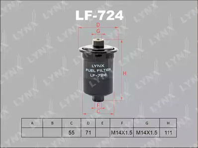 ФИЛЬТР ТОПЛИВНЫЙ LYNXAUTO LF-724