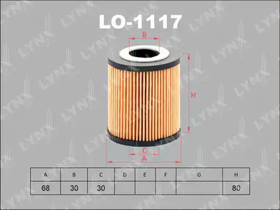 LO-1117 LYNXauto Масляный фильтр