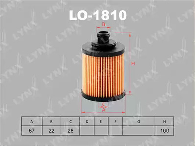 Масляный фильтр LYNXauto LO-1810