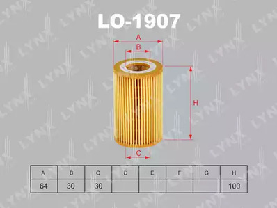 LO-1907 LYNXauto Масляный фильтр