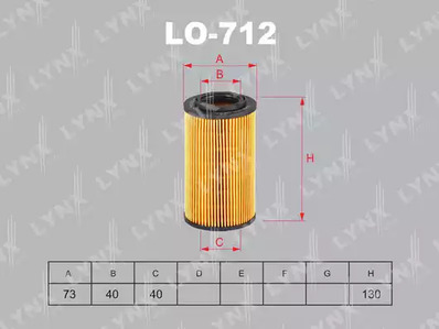 Масляный фильтр LYNXauto LO-712