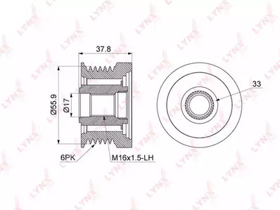 шкив генератора LYNXAUTO PA-1054