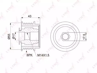 шкив генератора LYNXAUTO PA-1149