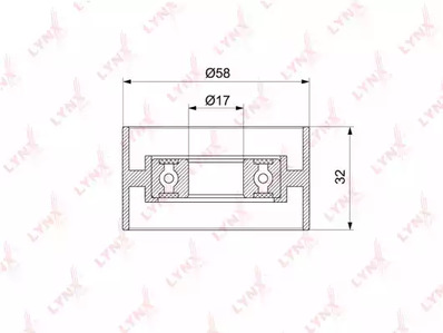 PB-1316 LYNXauto Ролик натяжителя