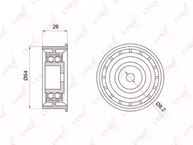 PB-3022 LYNXAUTO ролик обводной