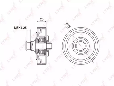 РОЛИК НАТЯЖНОЙ ПРИВОДНОГО РЕМНЯ LYNXAUTO PB-5006