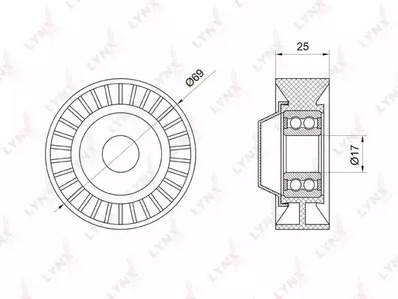 PB-5007 LYNXAUTO ролик натяжной