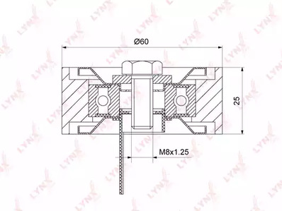 PB-7232 LYNXAUTO Ролик приводного ремня