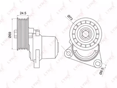PT-3026 LYNXauto Натяжитель ремня клиновой зубча