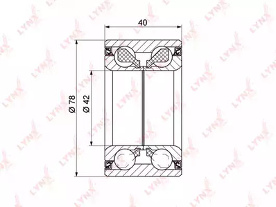 WB-1335 LYNXauto Подшипник ступичный