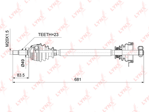 CD-6705 LYNXauto Полуось