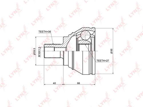 ШРУС наружный к-кт LYNXAUTO CO-1205