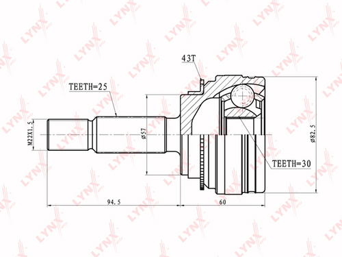 CO-3636A LYNXAUTO ШРУС наружный