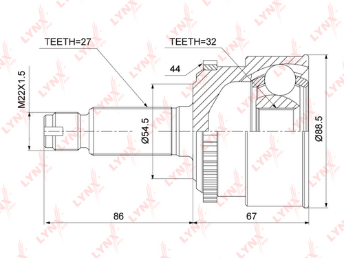 Шрус LYNXAUTO CO-3745A