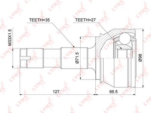 CO-3842 LYNXauto комплект ШРУСа наружный