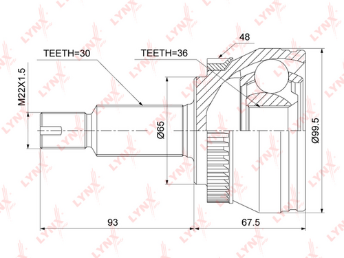 Шрус LYNXAUTO CO-3885A