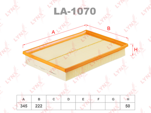 ФИЛЬТР ВОЗДУШНЫЙ LYNXAUTO LA-1070