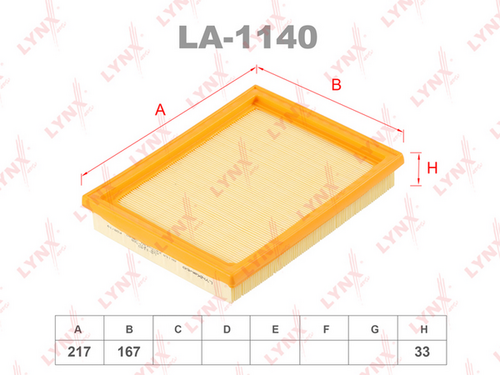 LA-1140 LYNXAUTO Воздушный фильтр