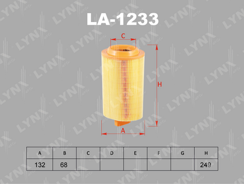 Фильтр воздушный LYNXAUTO LA-1233
