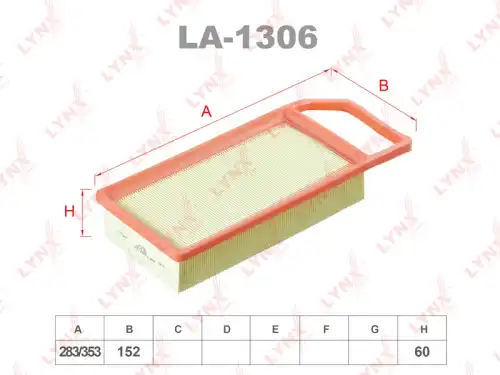 LA-1306 LYNXAUTO Воздушный фильтр