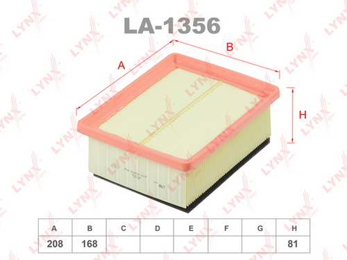 LA-1356 LYNXAUTO Воздушный фильтр