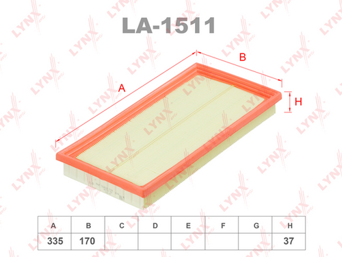 LA-1511 LYNXAUTO Воздушный фильтр