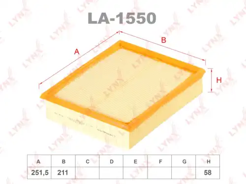 LA-1550 LYNXAUTO Воздушный фильтр