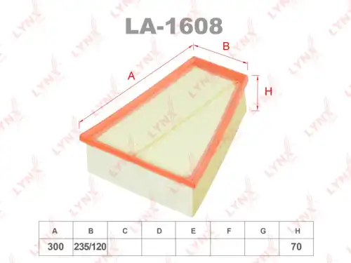 LA-1608 LYNXAUTO Воздушный фильтр