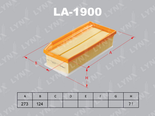 LA-1900 LYNXAUTO фильтр воздушный