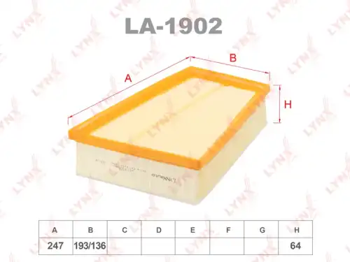 LA-1902 LYNXAUTO Воздушный фильтр