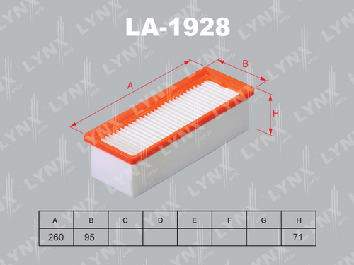 Воздушный фильтр LYNXAUTO LA-192