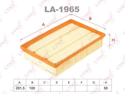 LA-1965 LYNXAUTO Воздушный фильтр