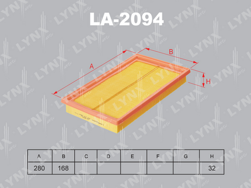 LA-2094 LYNXAUTO фильтр воздушный