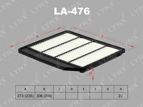 LA-476 LYNXAUTO Фильтр воздушный