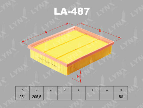 Воздушный фильтр LYNXAUTO LA-487