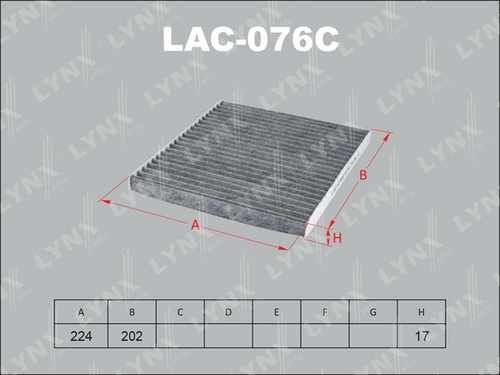 LAC-076 LYNXauto Салонный фильтр